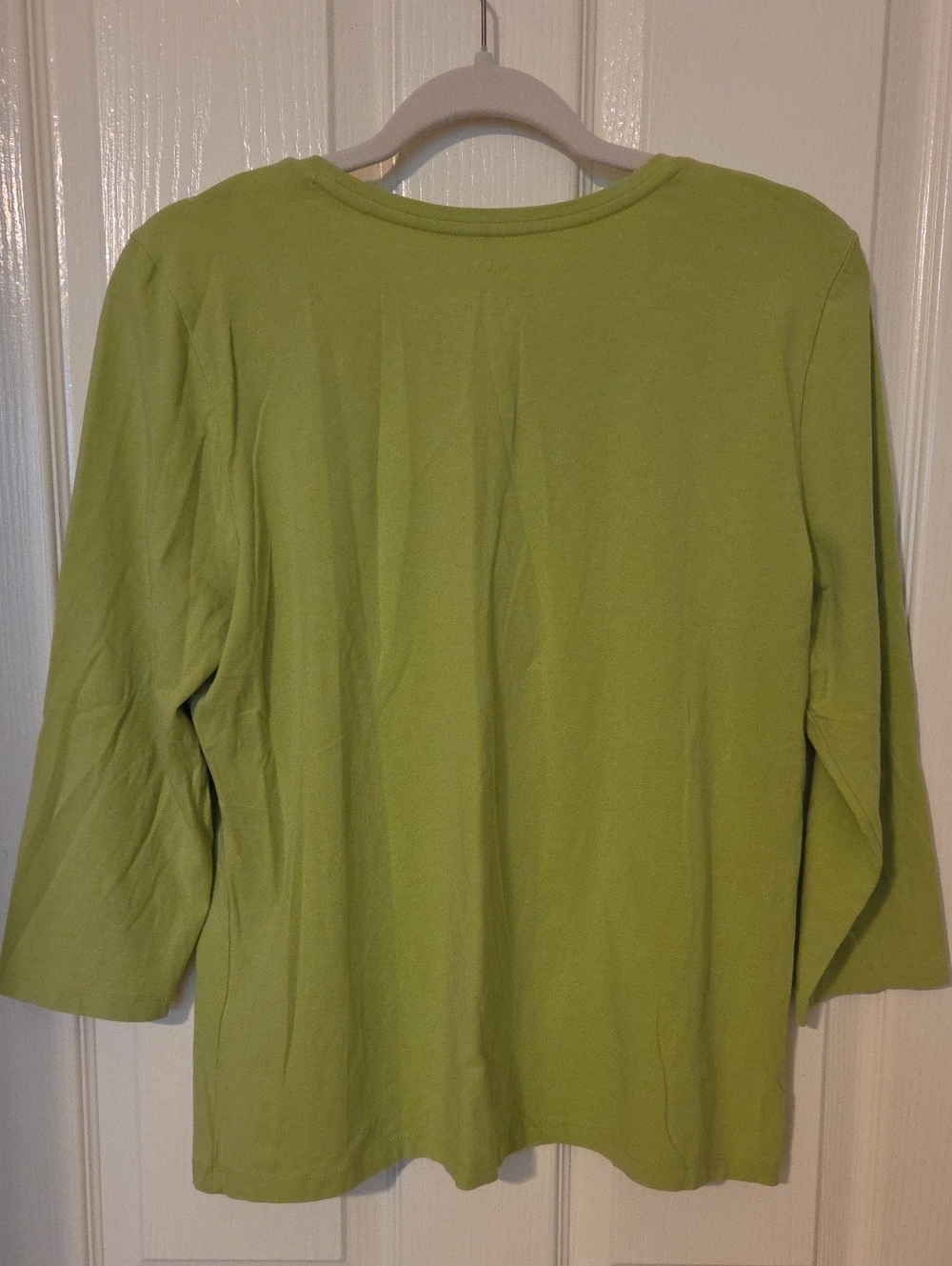 🚦3for$15🚦Chico's Lime Green 3/4 Sleeve Crewneck Tee - Picture 4 of 6